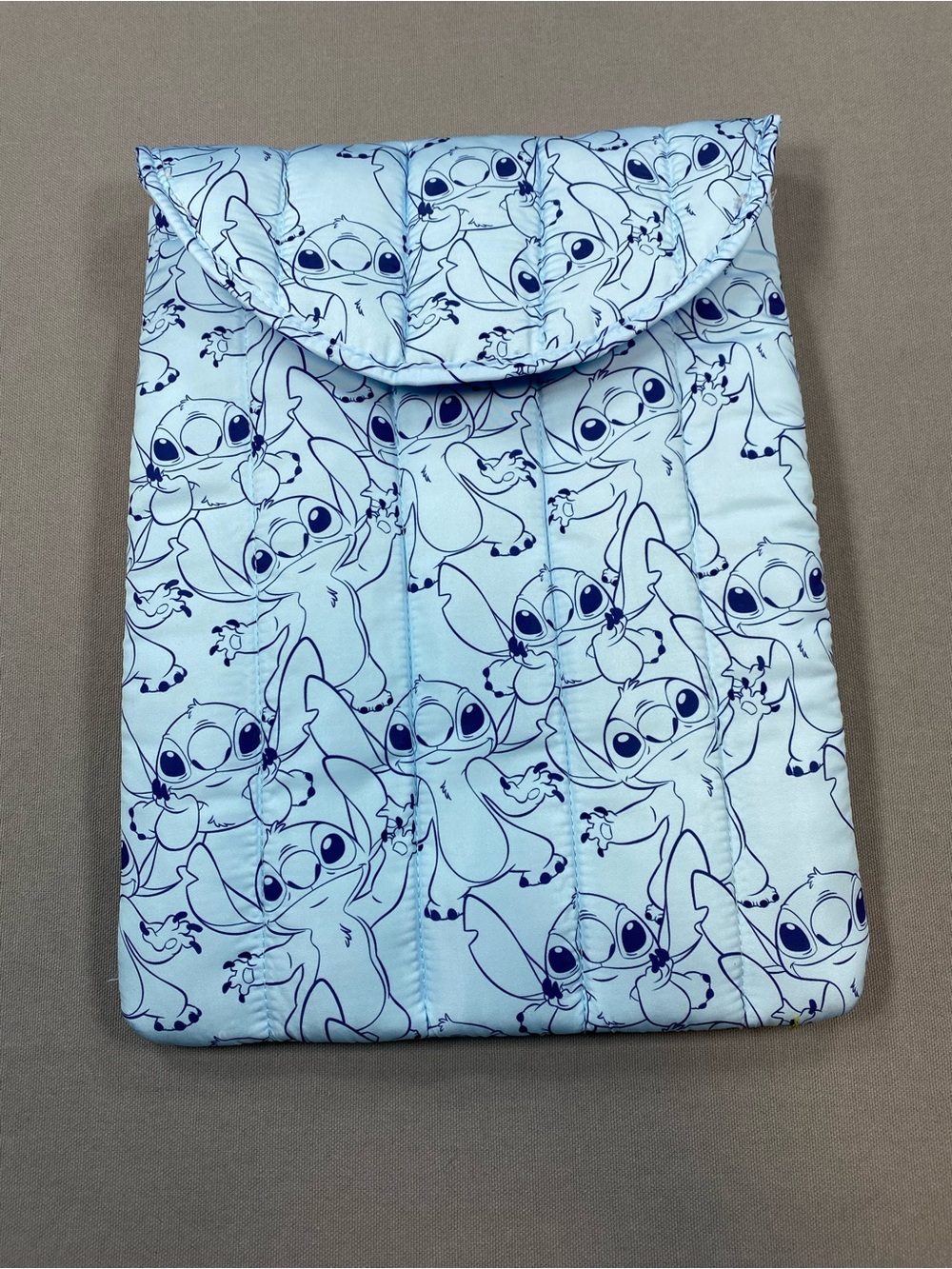 Disney Light Blue Quilted Laptop Sleeve with Stitch Print